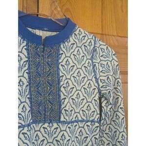 Cabana Life Girls Rash Guard Size 10 Swim‎ Shirt Blue Embroidered Long Sleeve